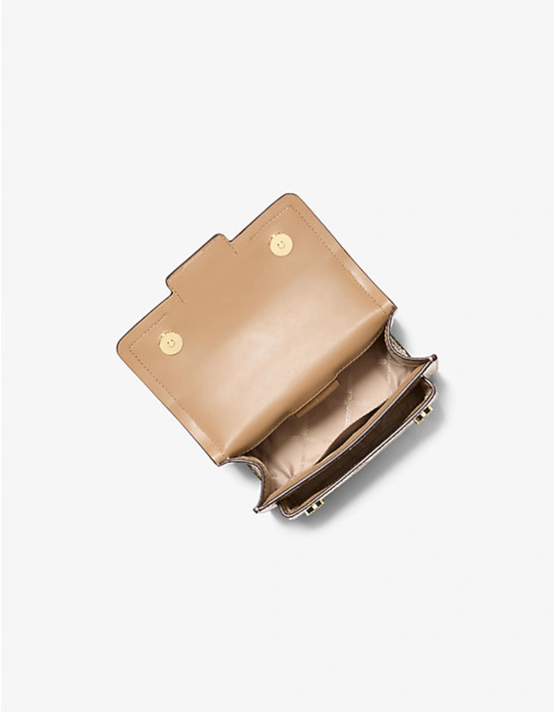 Heather Extra-Small Metallic Crocodile Embossed Leather Crossbody Bag