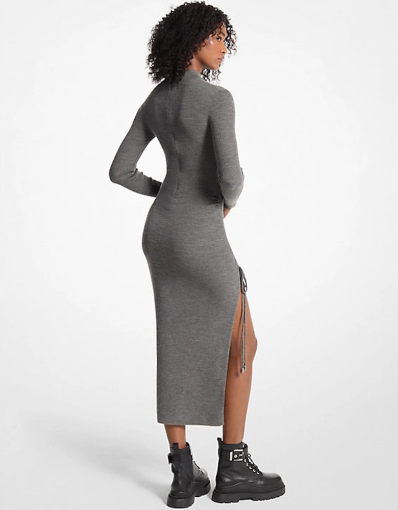 Stretch Wool Ruched Dress