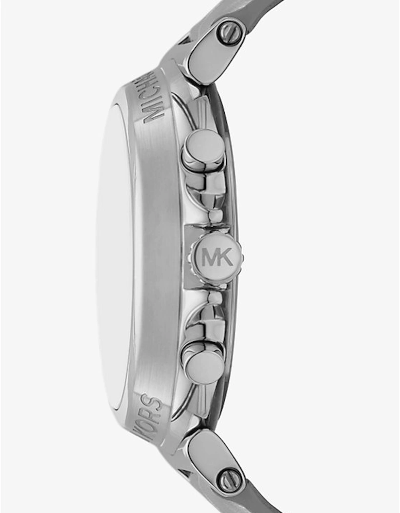 Maren Silver-Tone and Crocodile Embossed Leather Watch