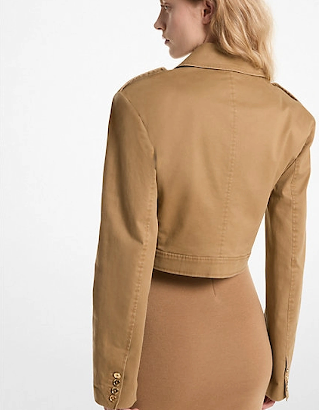 Stretch Organic Cotton Cropped Jacket