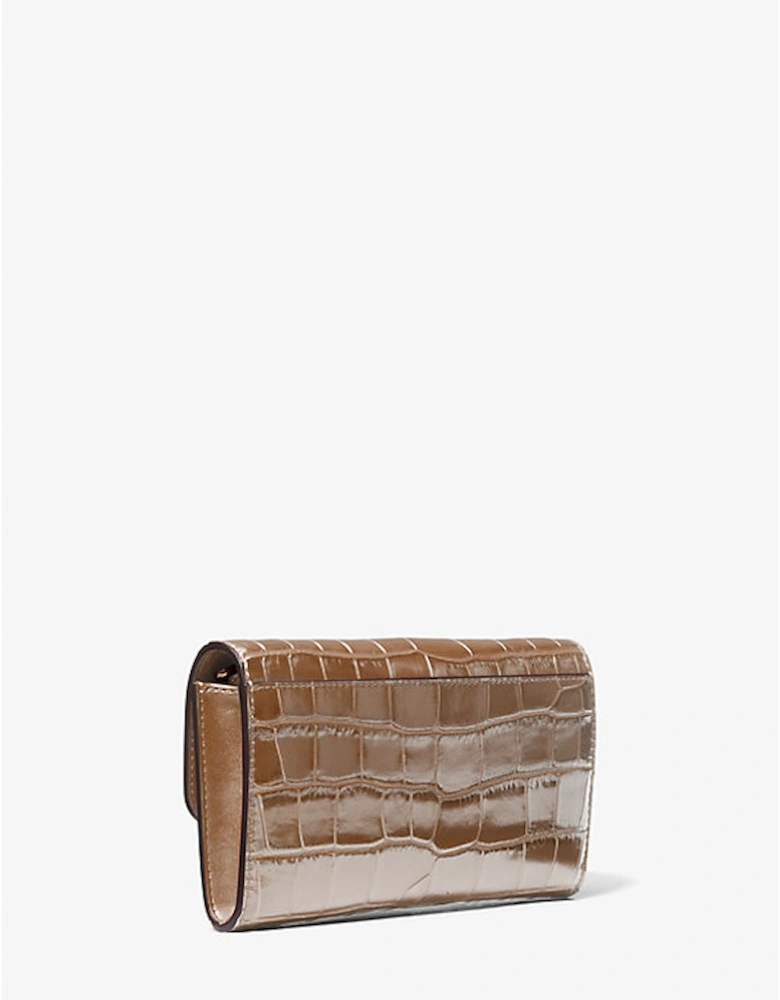 Tribeca Crocodile Embossed Leather Convertible Crossbody Bag