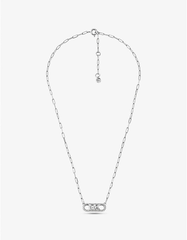 Precious Metal-Plated Sterling Silver Empire Logo Chain Link Necklace