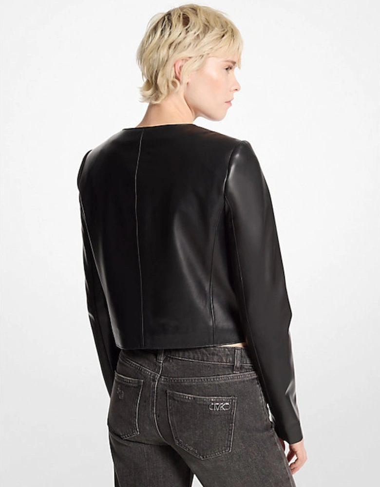 Leather Cropped Jacket