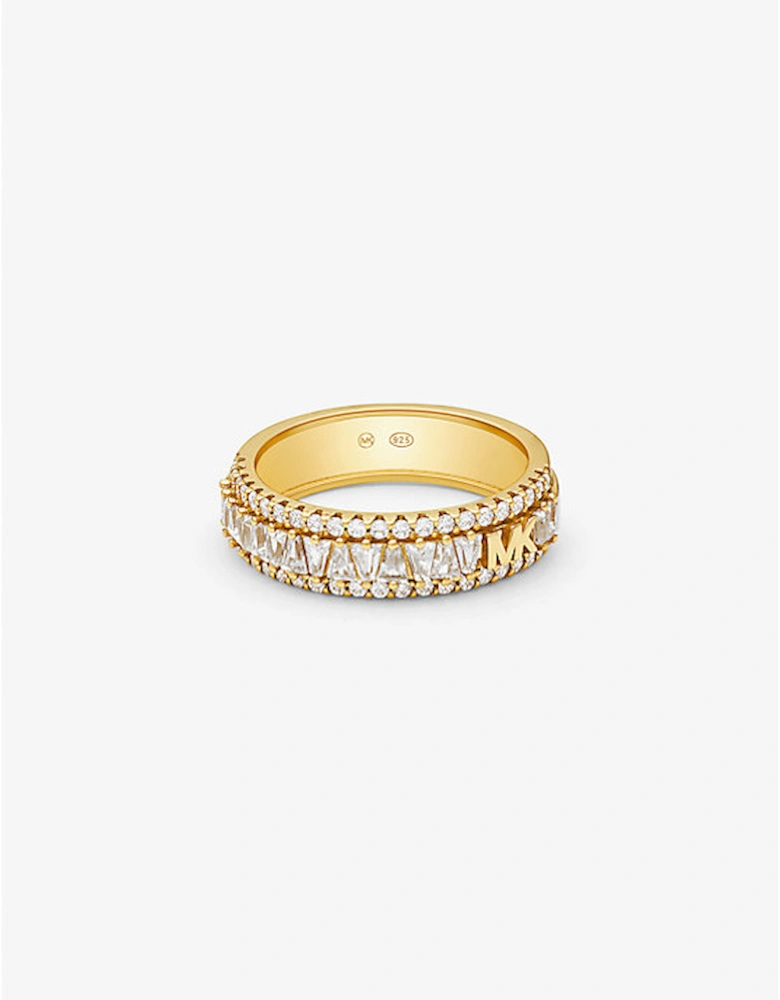 Precious Metal-Plated Sterling Silver Pavé Ring