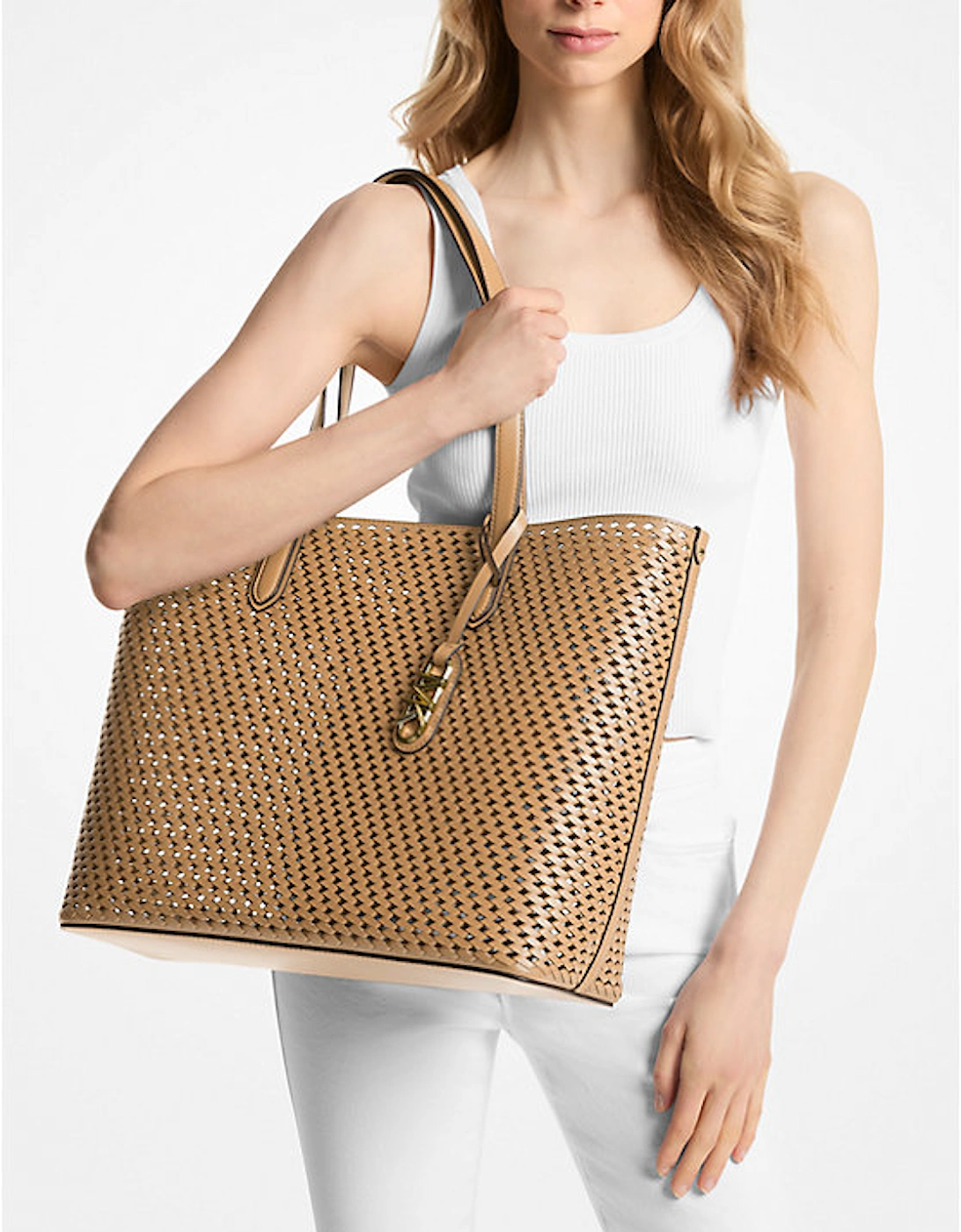 Eliza Extra-Large Hand-Woven Leather Tote Bag