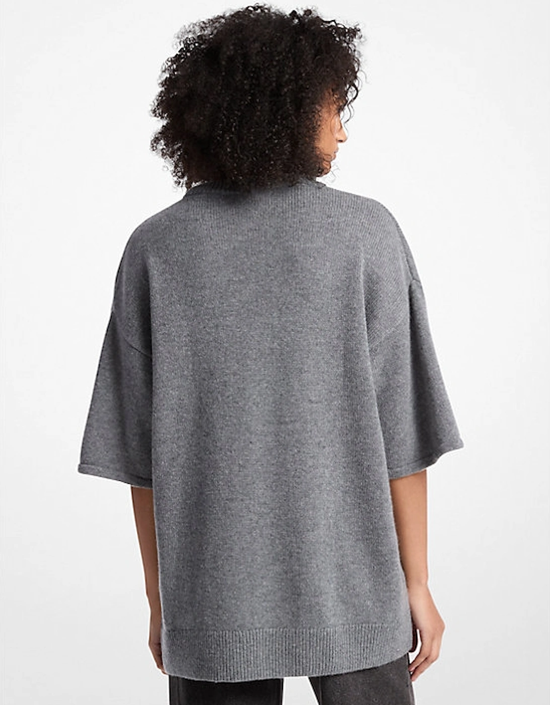 Wool and Cashmere Blend Short-Sleeve Sweater