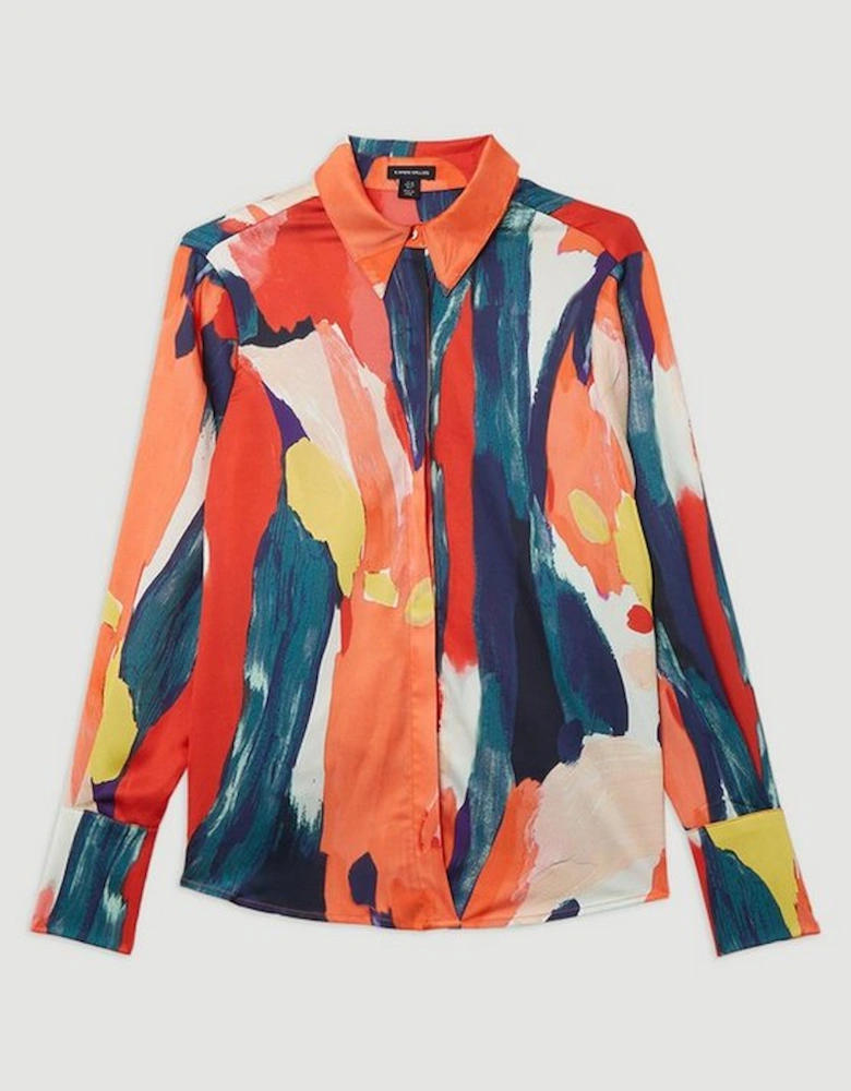 Tall Satin Printed Woven Shirt