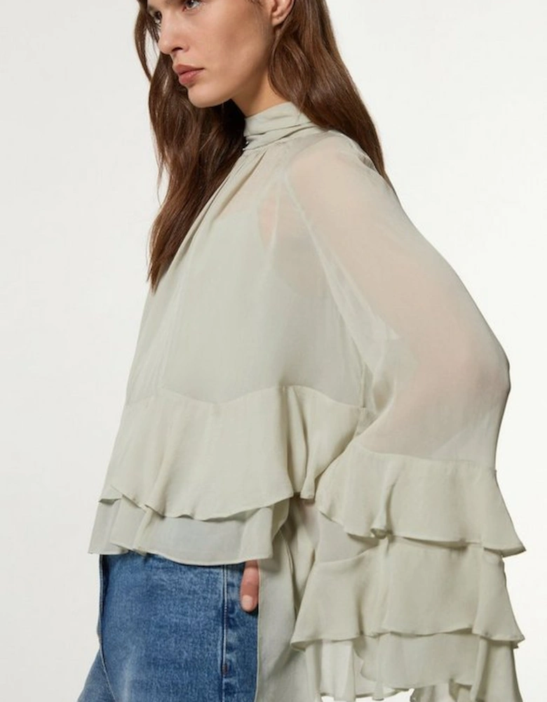 Drama Kimono Viscose Georgette Woven Blouse