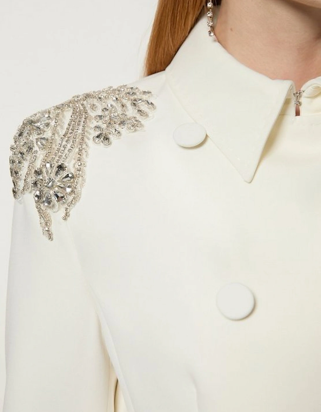 Crystal Embellished Tailored Double Breast Jacket