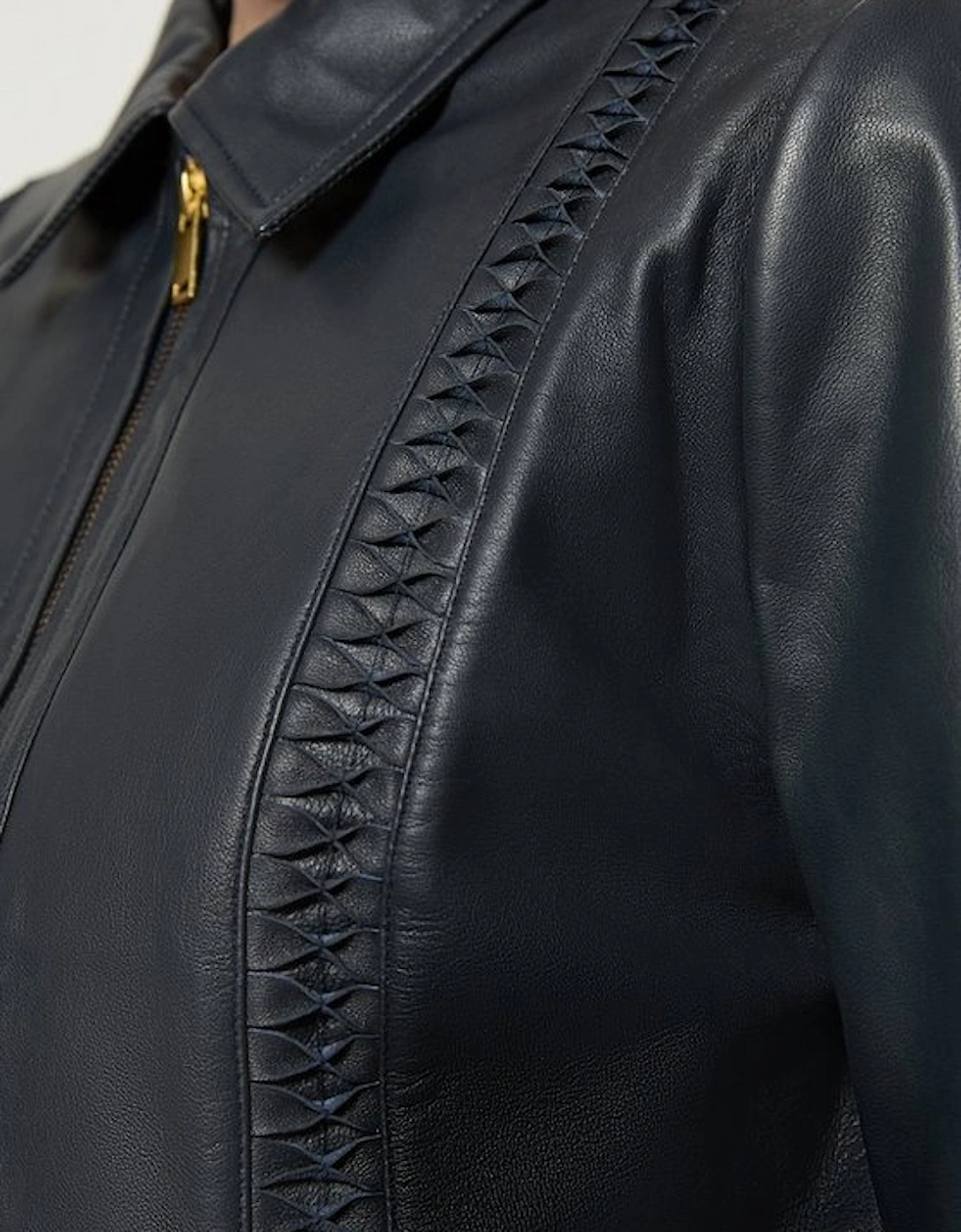 Leather Twist Detail Jacket