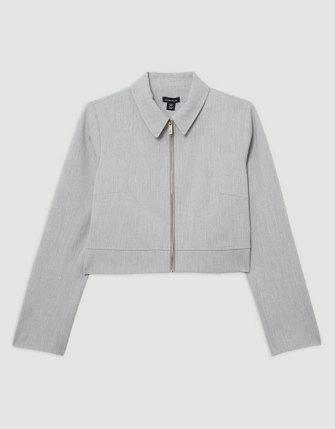 Technical Crepe Tailored  Metal Zip Detail Jacket