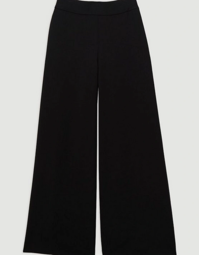 Compact Stretch Tailored Wide Leg Trousers