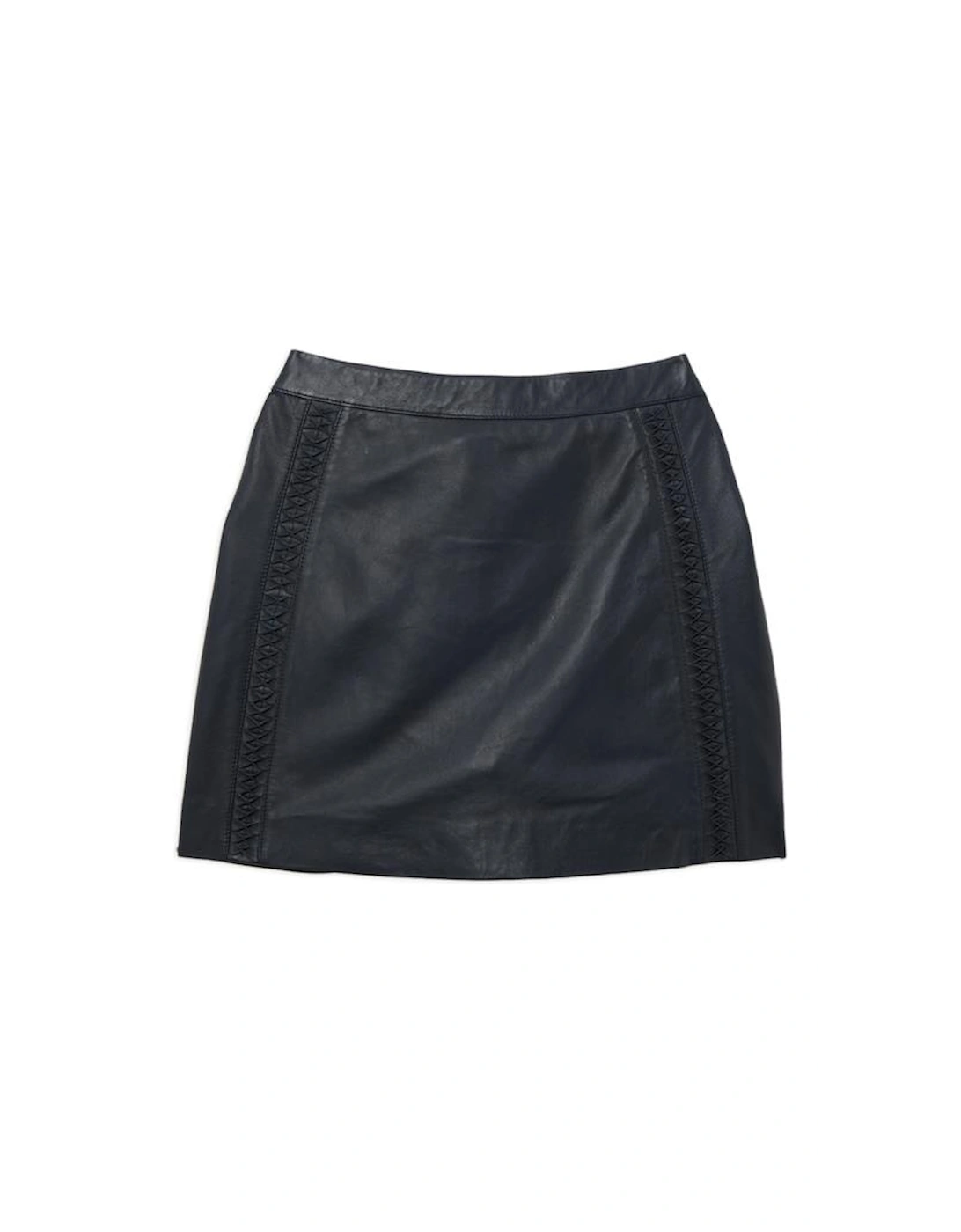 Leather Twist Detail A Line Mini Skirt