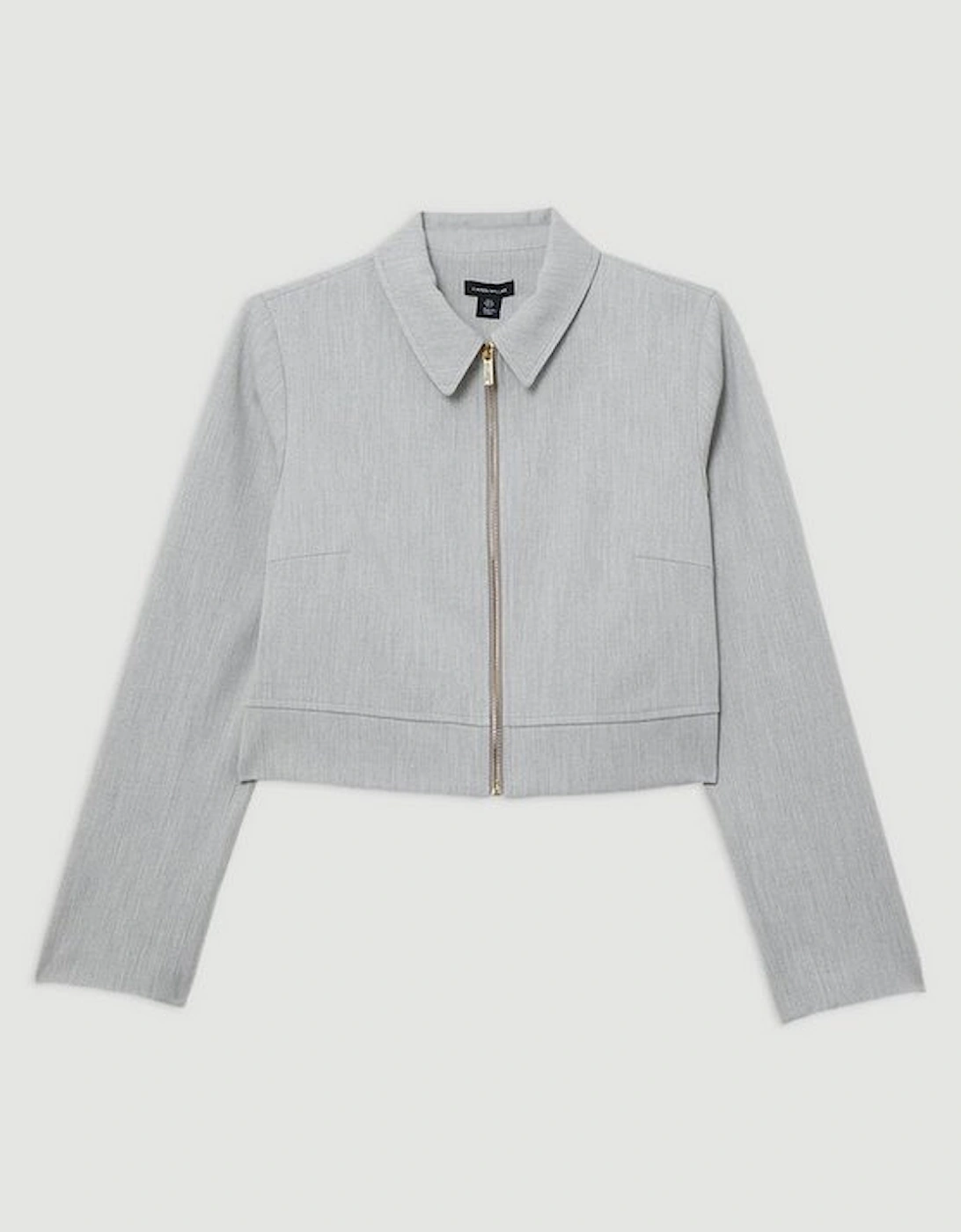 Petite Technical Crepe Tailored Metal Zip Detail Jacket