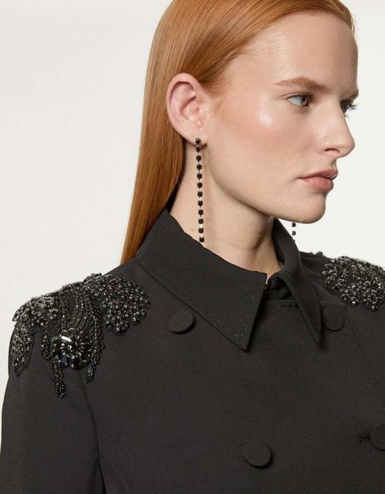 Crystal Embellished Tailored Double Breast Jacket