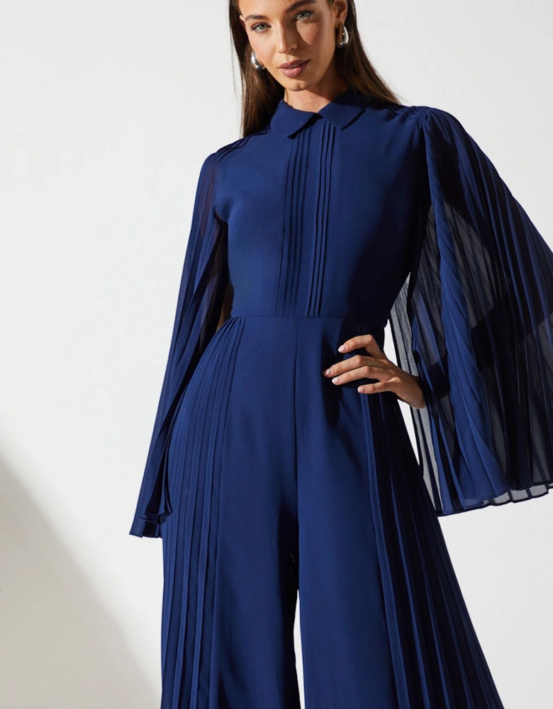 Pleat Wide Leg Jumpsuit