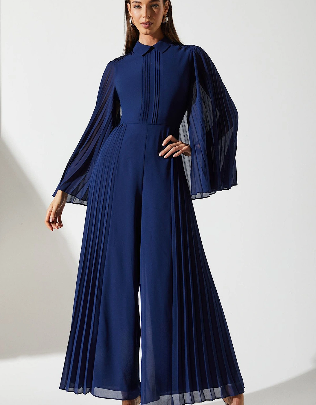 Pleat Wide Leg Jumpsuit, 6 of 5