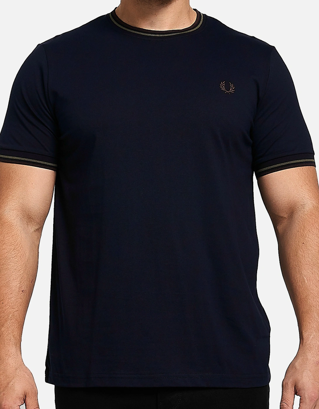Fred Perry Mens Twin Tipped T-Shirt (Navy) - Size: 44/Regular - Love the Sales