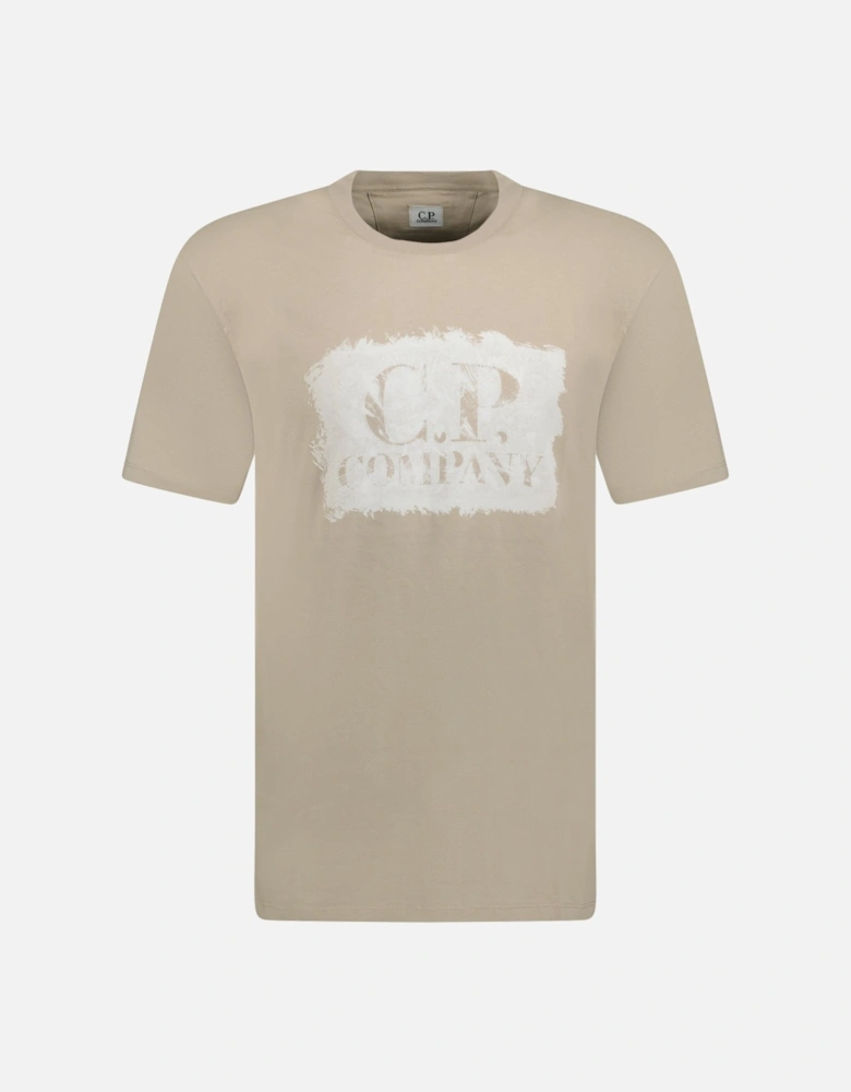 Jersey Graphic Large Logo T-Shirt Beige