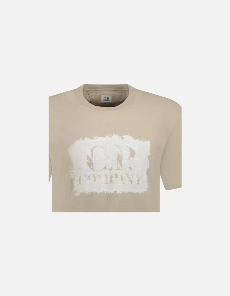 Jersey Graphic Large Logo T-Shirt Beige