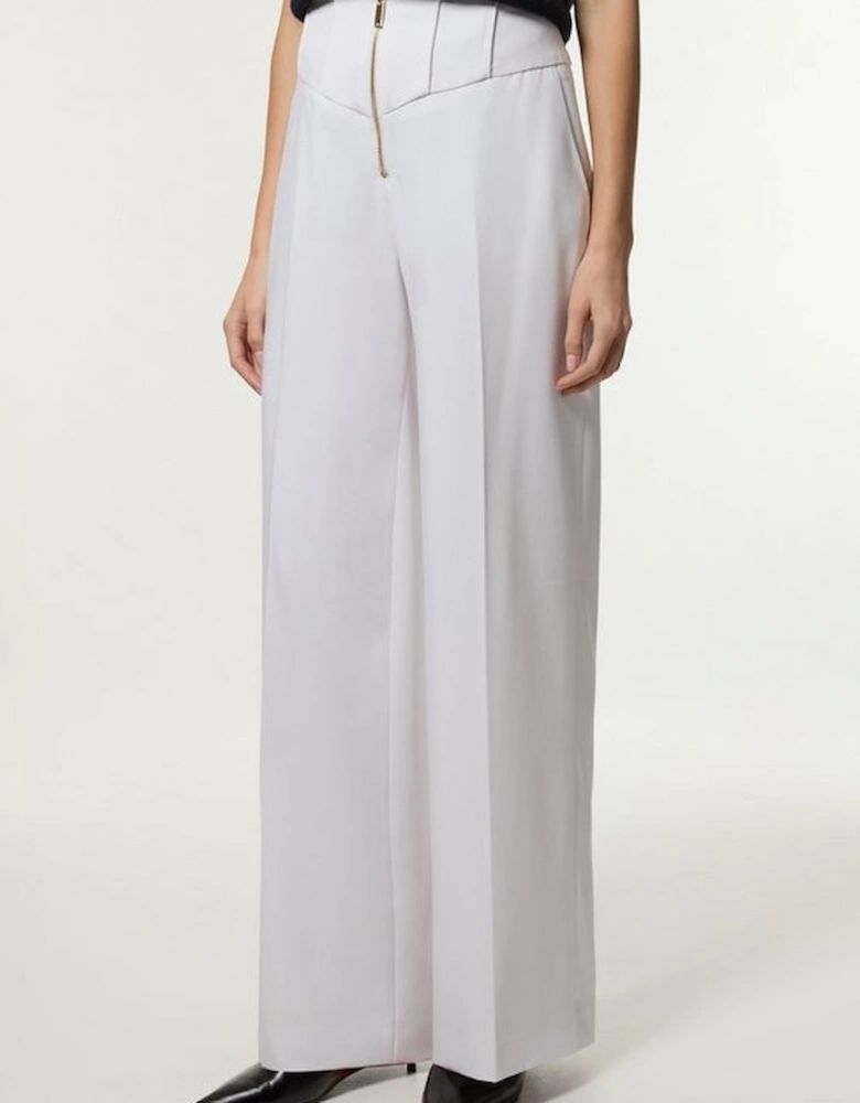 Tailored Stitch Detail Straight Leg Trouser