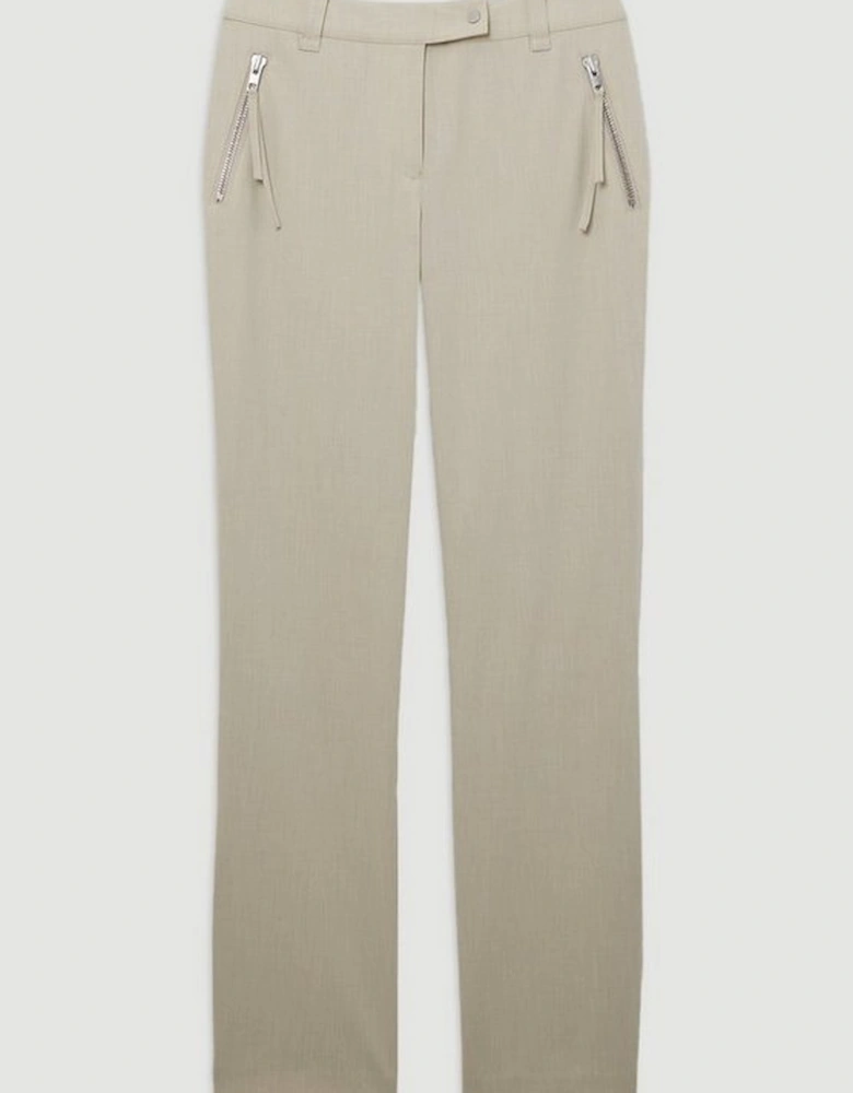 Tailored Viscose Zip Detail Trouser