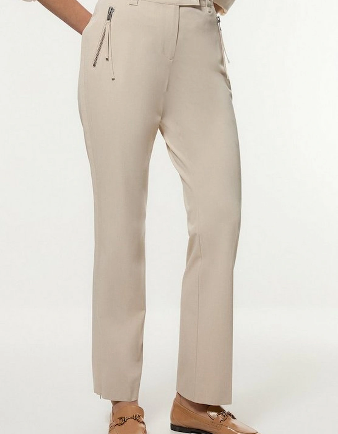 Tailored Viscose Zip Detail Trouser