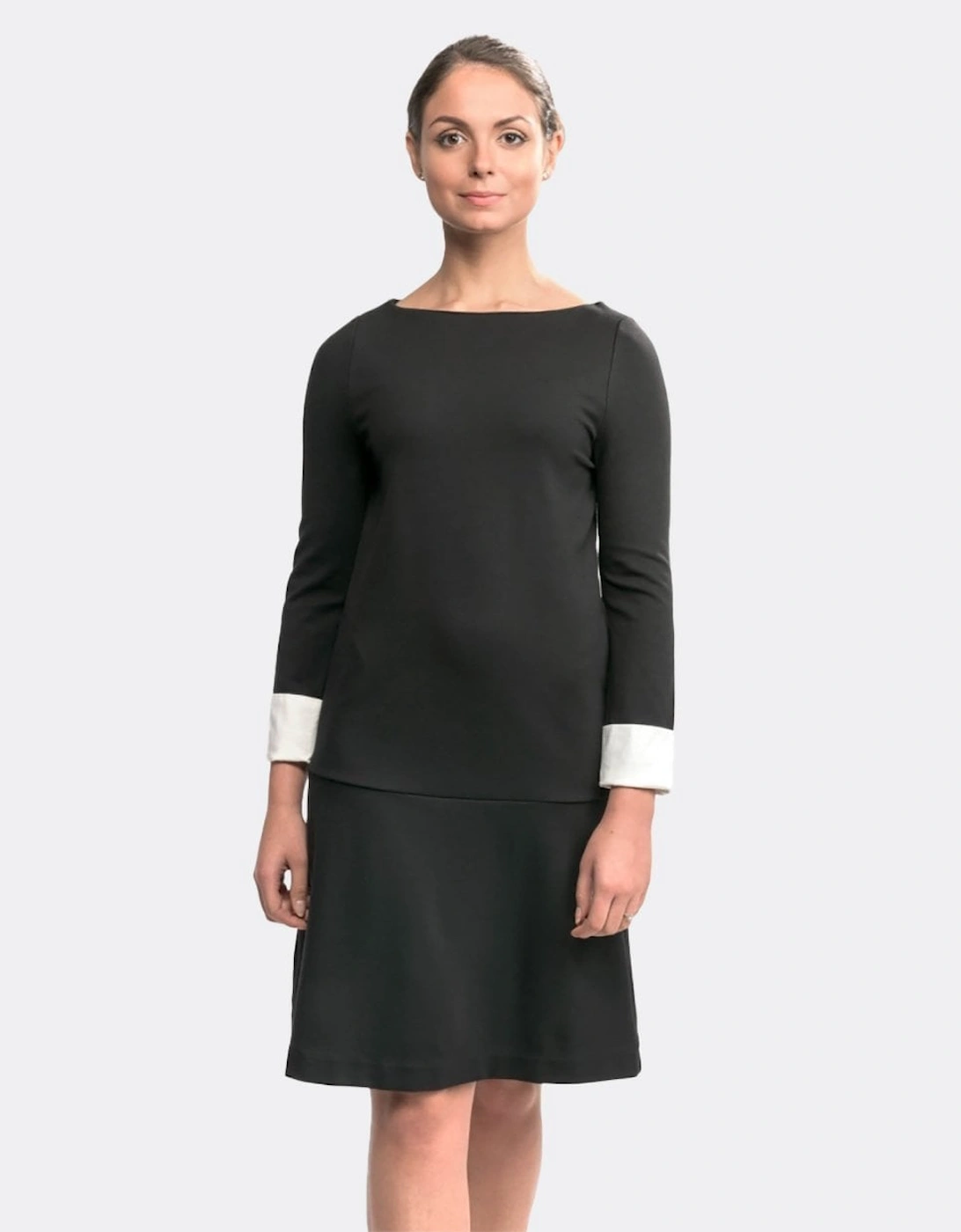 Lula Cuff Long Sleeve Slash Neck Womens Dress, 5 of 4