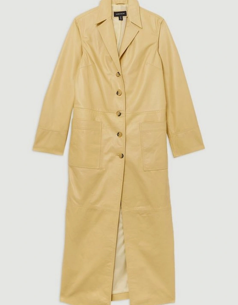 Leather Clean Trench Coat