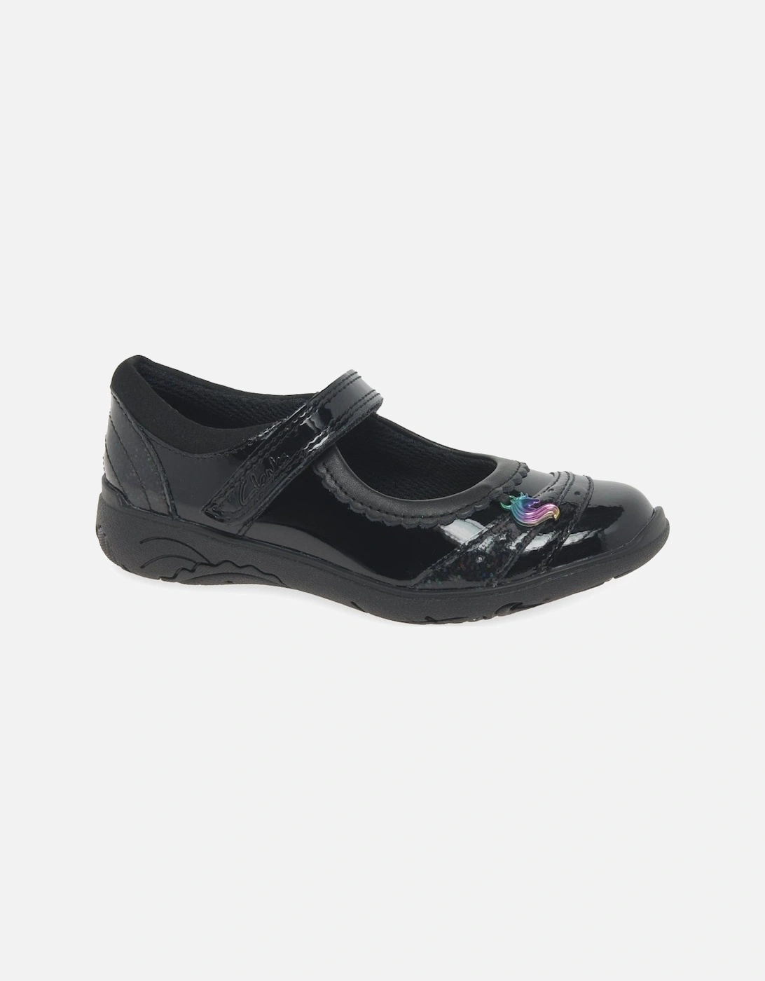 Clarks Girls Black 'S Relda Spark K School Shoes - : E (Narrow)/13.5 13.5/E Kids