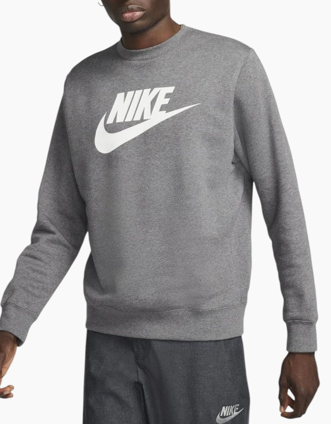 Nike Men's Grey Dq4912 Sweatshirt Sportswear Club Fleece Crew Neck Pullover Jumper New - Size: 36