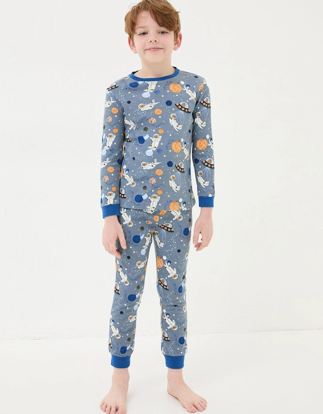 Boys Otter Snug Pyjama Set - Blue, 6 of 5