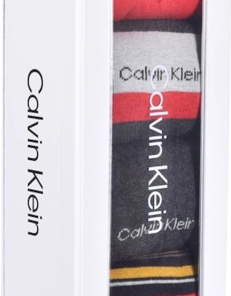 4-Pack Stripes & Solids Socks Gift Tin, Black/Red
