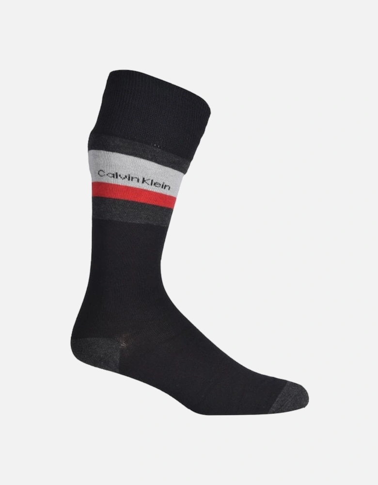 4-Pack Stripes & Solids Socks Gift Tin, Black/Red