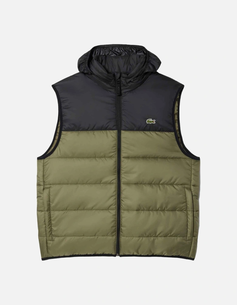 Water-Repellent Gilet Khaki/Black