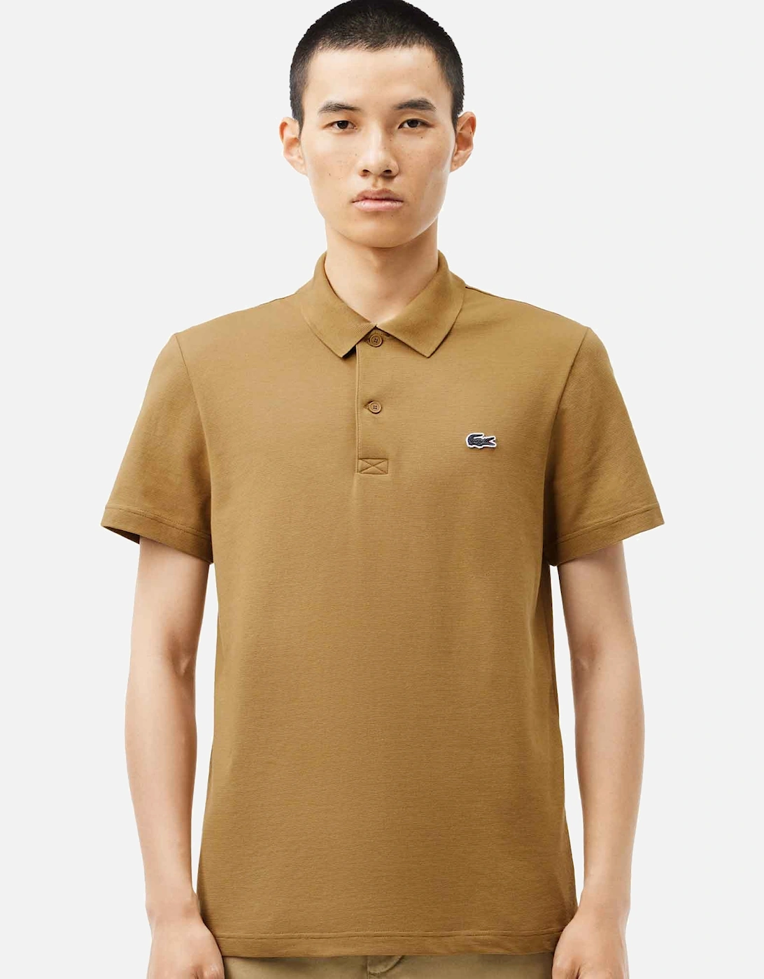 Regular Fit Cotton Blend Polo Shirt Brown