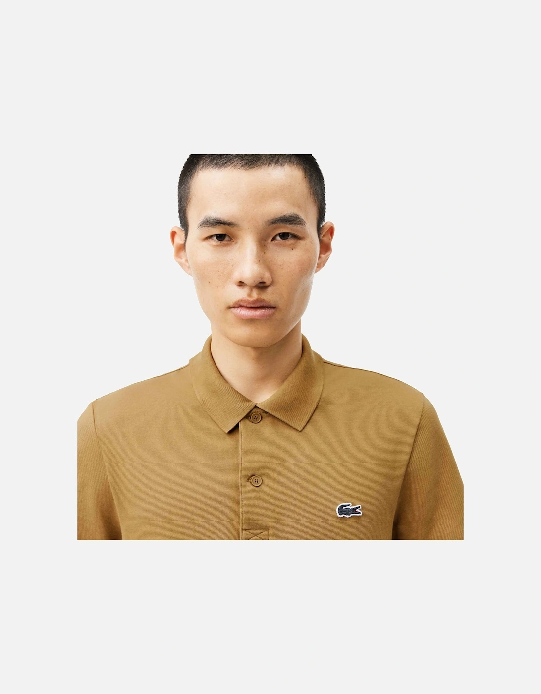 Regular Fit Cotton Blend Polo Shirt Brown