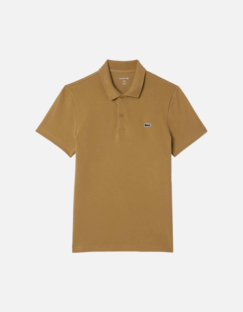 Regular Fit Cotton Blend Polo Shirt Brown