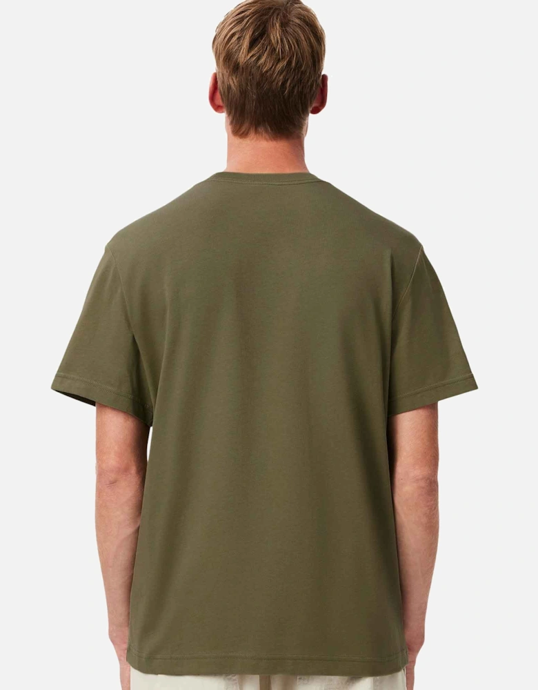 Chest Pocket Cotton T-Shirt Khaki