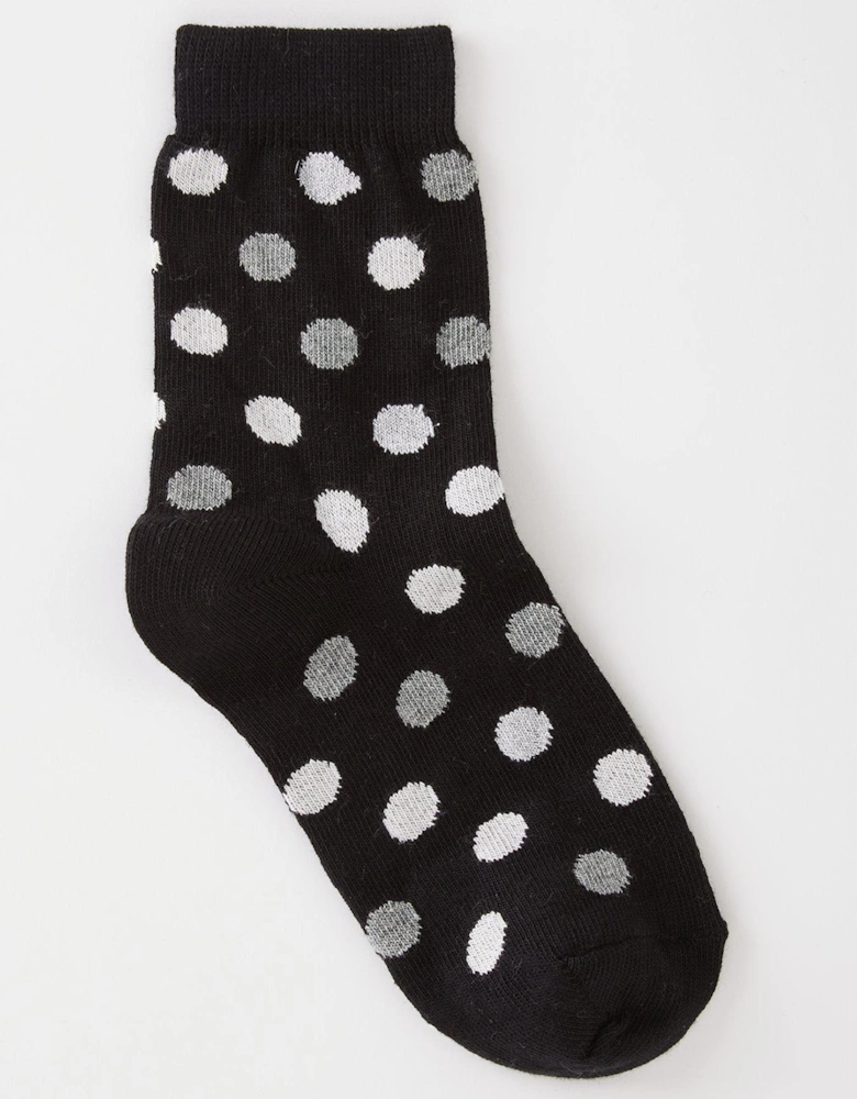 Girls 7 Pack Mono Stripe and Spot Socks - Multi