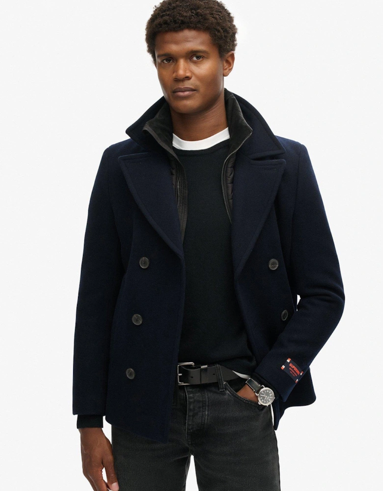 Tailored 2 In 1 Peacoat - Navy