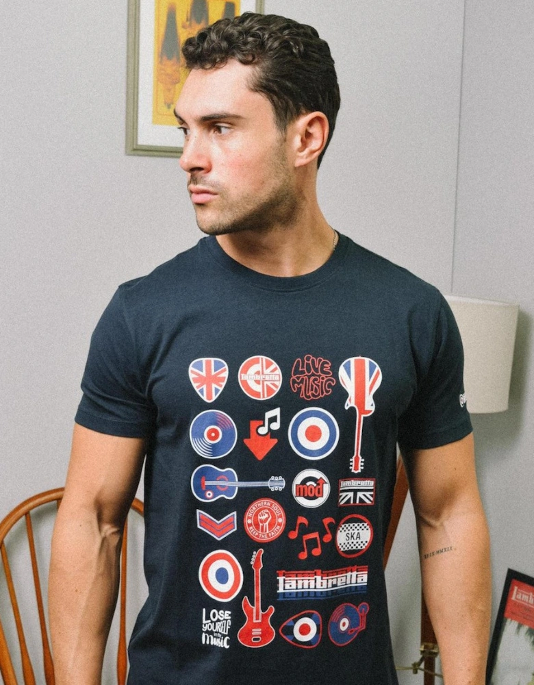 Mens Music Icon Short Sleeve Graphic T-Shirt