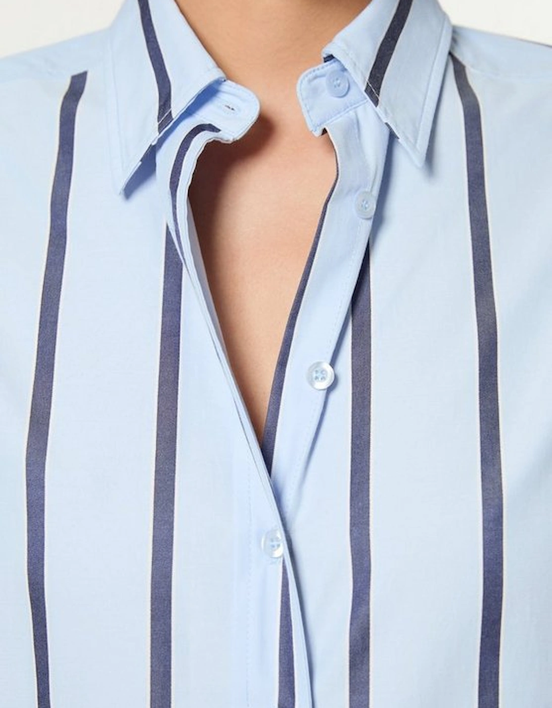 Stripe Cotton Oversize Tailored Essential Shirt