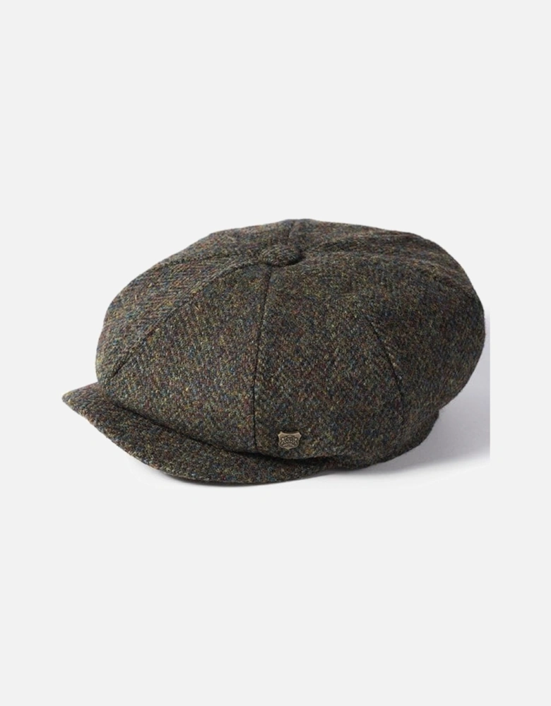 Hats Harris Tweed Herringbone Carloway Newsboy Cap Olive