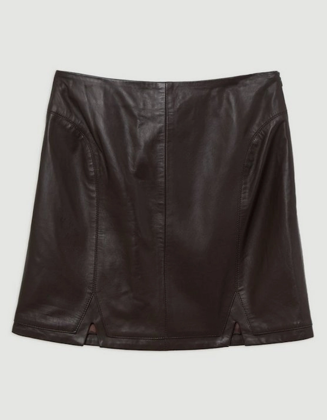 Leather Seam Detail Mini Skirt