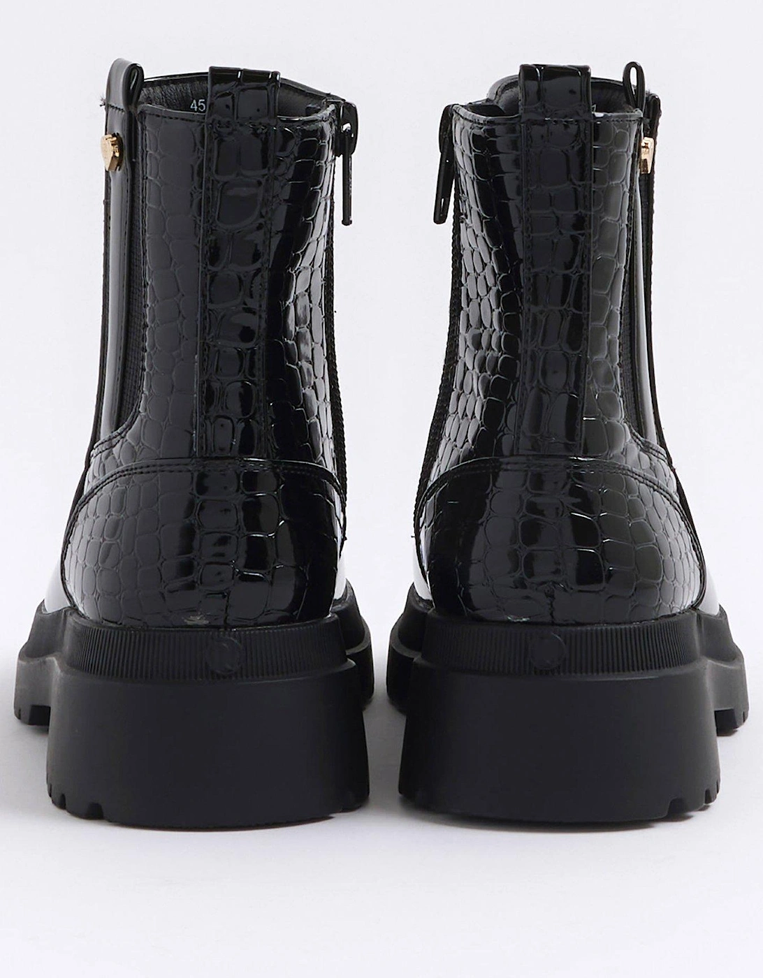 Older Girl Patent Stud Chelsea Boots - Black