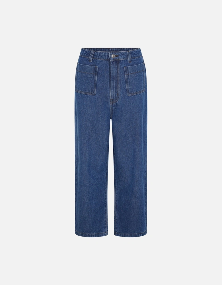 Orielle Cropped Jean in Mid Wash