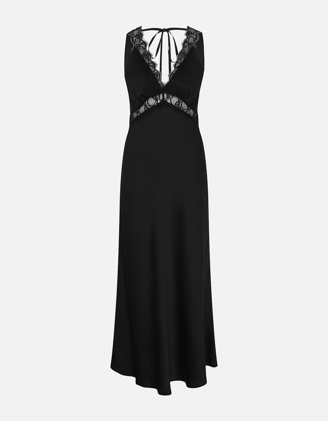 Aurelia Lace Trim Maxi Dress in Black