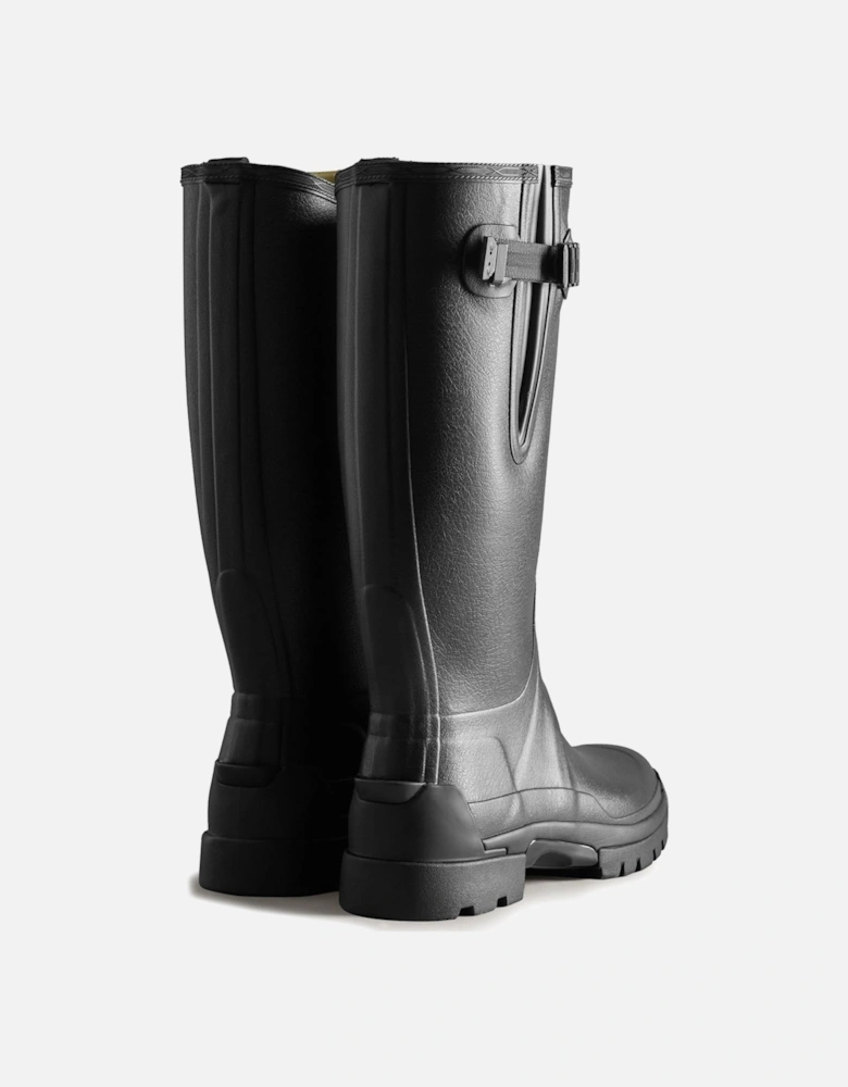 Mens Black MFT9136RNP-BLK Balmoral Adjustable Wellington Boots