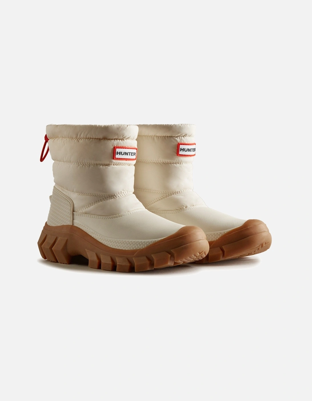 Women's Hunter Womens Beige WFS2108WWU-WWG Intrepid Short Snow Boots - White